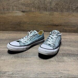 Converse Chuck Taylor Metallic Silver Low Top Sneakers Women's Size 7